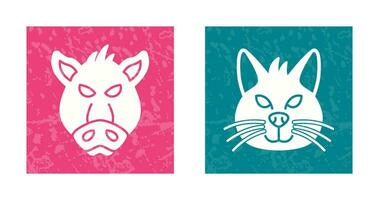 Pig and Cat Icon vector