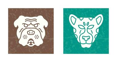 Bulldog and leopard Icon vector