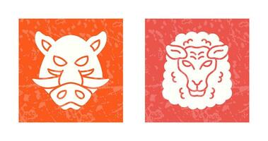 Sheep and Boar Icon vector