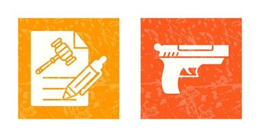 archivo y pistola icono vector