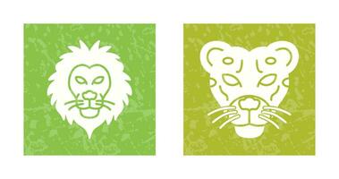 león y leopardo icono vector