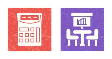 Calculator and meeting Icon vector