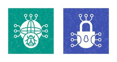 Global Malware and Cyber defence Icon vector