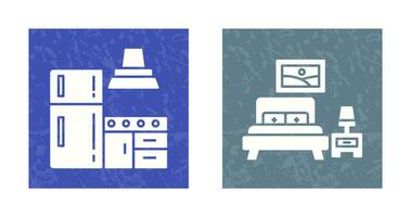 Kitchen and Bedroom Icon vector