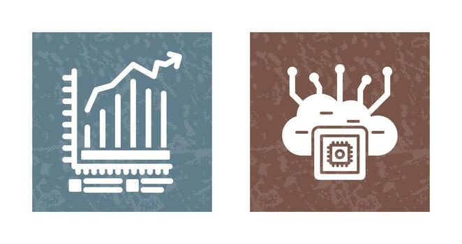 Bar Chart and Cloud Computing Icon vector