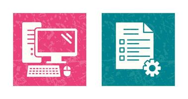 Computer and Test Icon vector