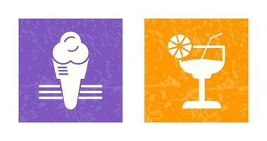 Ice Cream and Cocktail Icon vector