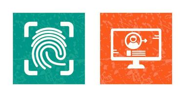 Log and Finger Print Icon vector