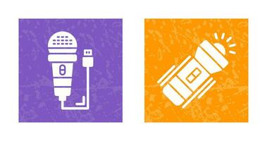Microphone and Flashlight Icon vector
