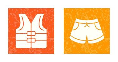 Life jacket and Swim Suit Icon vector