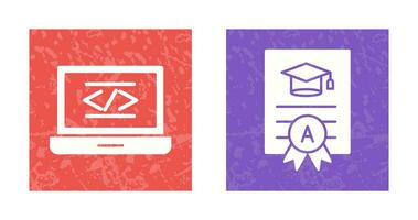 Coding and Report Card Icon vector