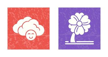Cloudy and Clover  Icon vector