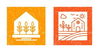 Farm House and Nature Icon vector