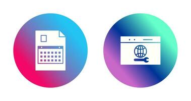 content planning and web support  Icon vector