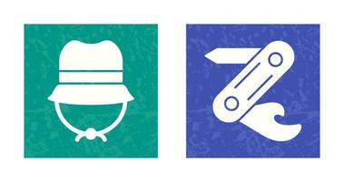 Camping Gas and Swiss Army Knife Icon vector