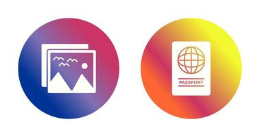 imágenes y pasaporte icono vector