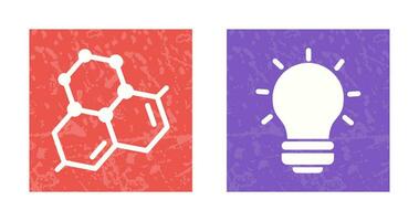 Molecule and Light Bulb Icon vector