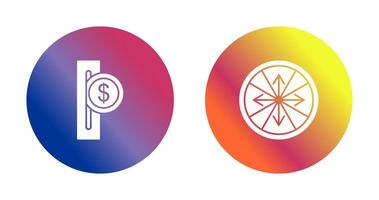 slot for coins and roulette With arrows  Icon vector