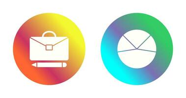 briefcase and pie chart analysis Icon vector