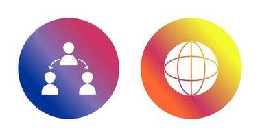 connected user and globe Icon vector
