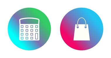 calculator and shopping bag Icon vector