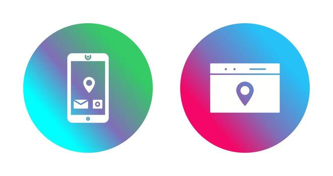 móvil solicitud y ubicación web publicidad icono vector