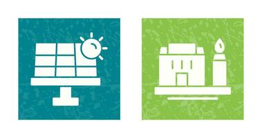 Solar Energy and Factory Icon vector