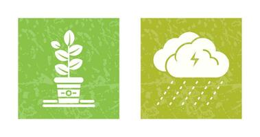 Planting and Rainy Day Icon vector