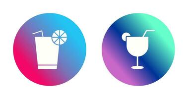 lemon juice and drinks Icon vector