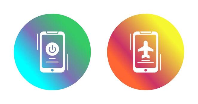 Power Button and Airplane Icon vector