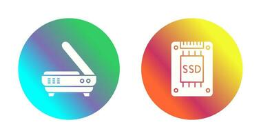 Scanner and Hard drive Icon vector