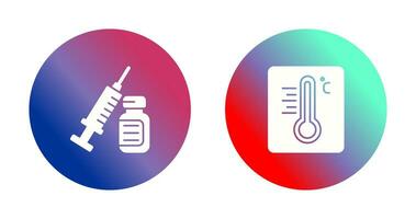 Syringe and Thermoimeter Icon vector