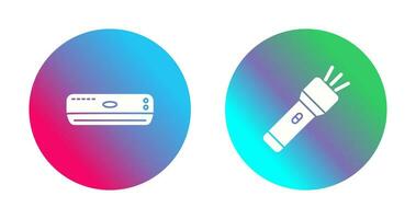 Air Conditioner and Flashlight Icon vector