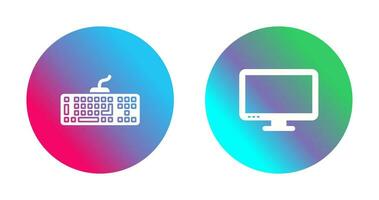 Keyboard and LCD Icon vector