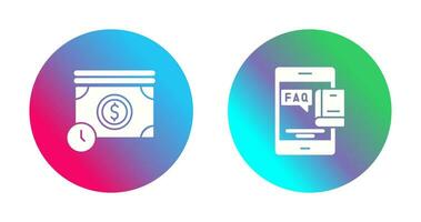 Time is Mony and Faq Icon vector