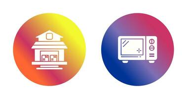 Warehouse and Microwave Icon vector