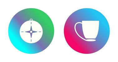 compass and coffee cup Icon vector