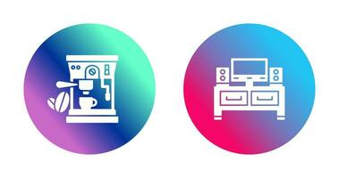 Coffee Machine and Television Icon vector