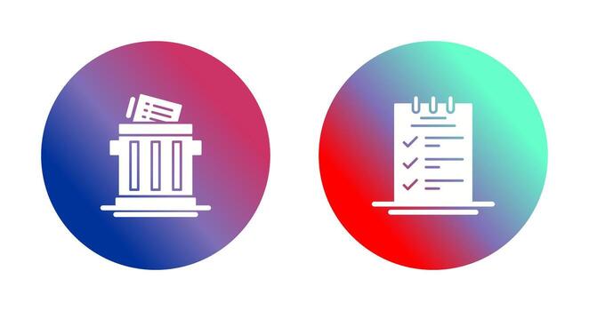 Trash List and Booking CheckList Icon vector