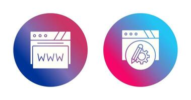 Setting and Web Browser Icon vector