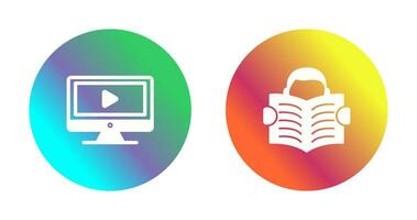 Video Lesson and Reading Icon vector