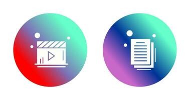 Video Player and Document Icon vector