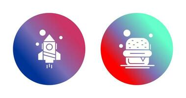Rocket and Burger Icon vector