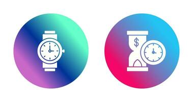 Wrist Watch and Time is Money Icon vector