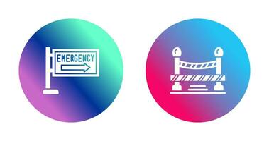 Emergency Sign and Do Not Cross Line, Icon vector