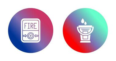 Fire Button and Water Bucket Icon vector