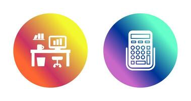 Office Desk and Calculator Icon vector