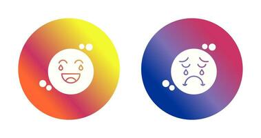 Loughing and Unhappy Icon vector