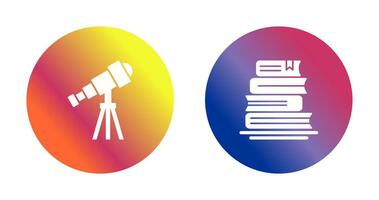 Telescope and BooksSnack and Money Icon vector