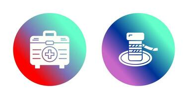 First Aid Kit and Bollard Icon vector